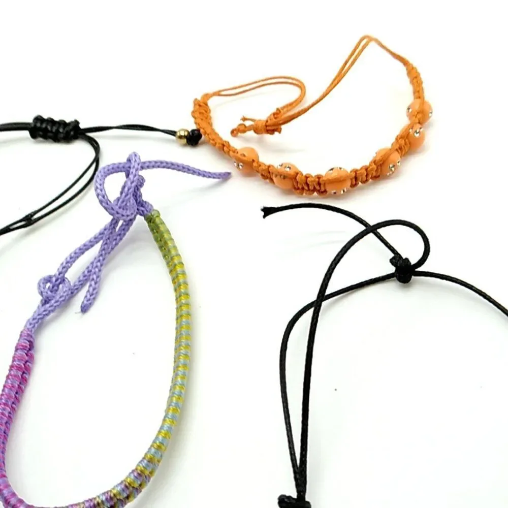 6 Adjustable Tie Sliding Knot Bracelets